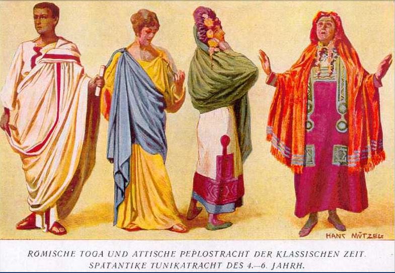 L'abbigliamento dell'antica Roma repubblicana era essenzialmente costituito da abiti semplici