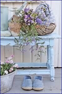 shabby chic azzurro e lavanda