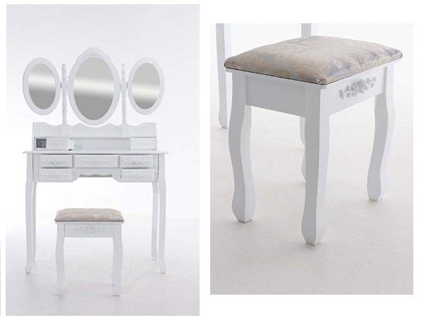 Consolle toilette shabby chic e sgabello