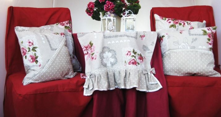 shabby country chic cuscini cotone