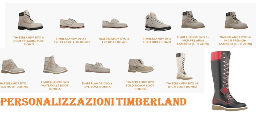 Scarpe personalizzate Timberland alcuni modelli uomo, bambino, e scarpe donna