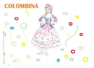 Colombina disegno da colorare di carnevale Colombina disegno