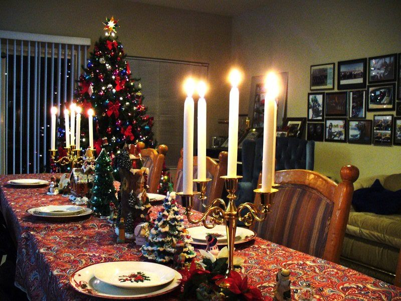 Gli accessori e la tavola a Natale