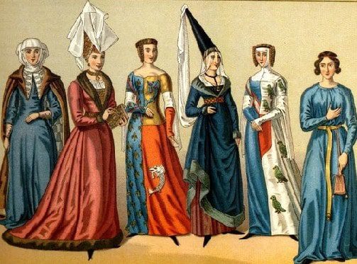 Acconciature e abiti donne tardo medioevo 