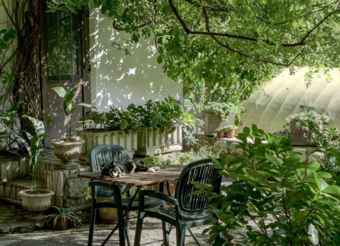 mobili e tavolo da giardino