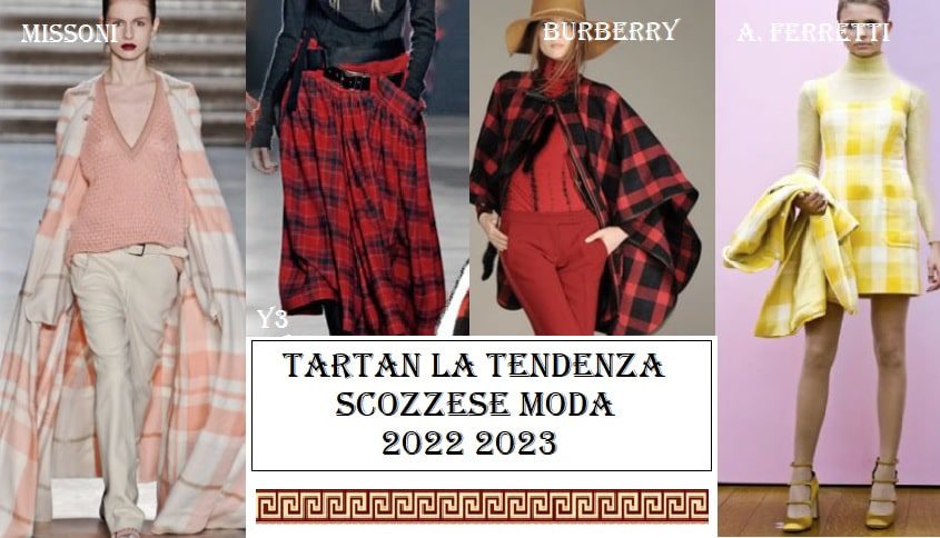 Gonne, capispalla e vestiti in tartan la tendenza scozzese moda 2022 2023 si rinnova