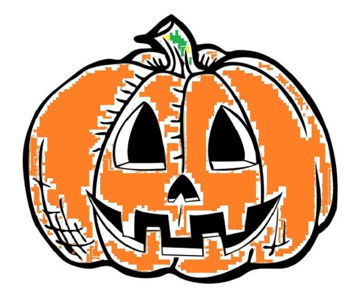 Halloween e zucca da colorare disegno per bambini