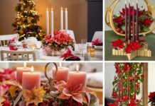 Decorazioni natalizie con la stella di Natale