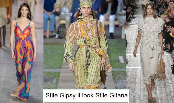 Stile Gipsy il look Stile Gitana, Gipsy mood giorno e sera moda estate 2023