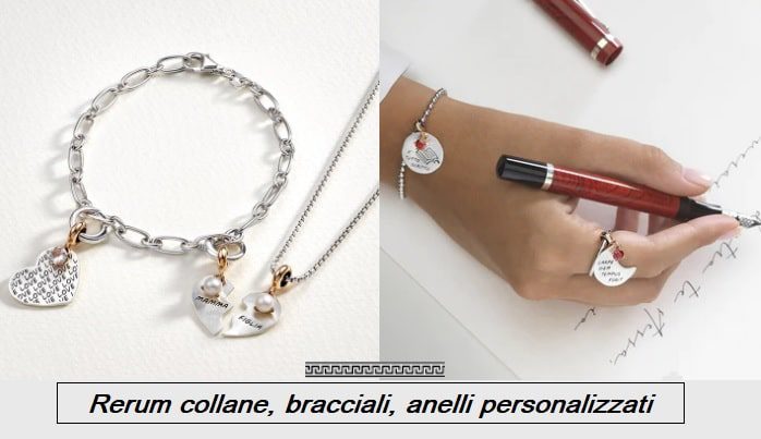 Bracciali, collane e anelli personalizzati con inziali e ciondoli