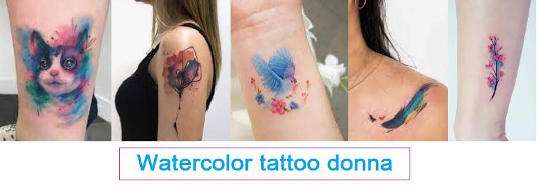 Tatuaggi femminili sensuali ed eleganti in watercolor