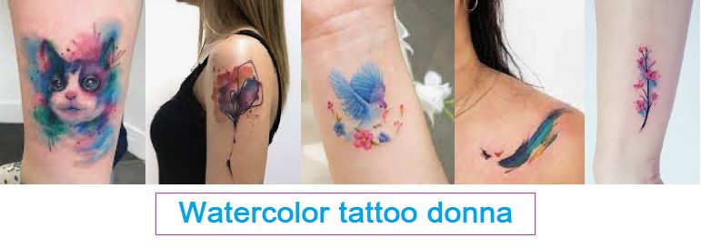 Watercolor tattoo donna femminili