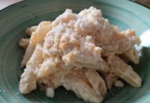 Pasta cremosa con ricotta e zucca primo piatto in bianco