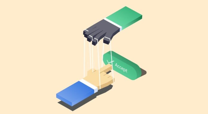 Dark pattern: accept