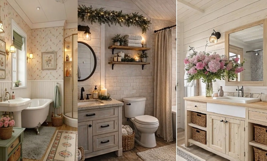 Fiori nel bagno shabby chic idee di stile