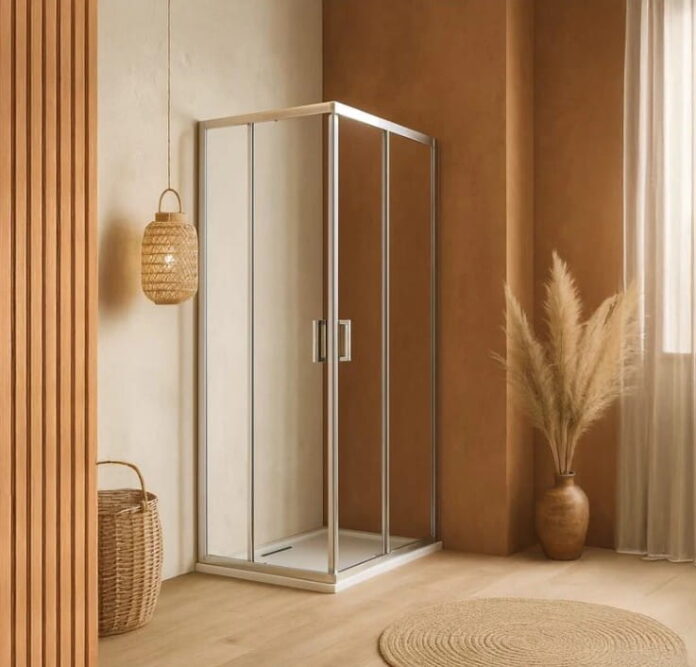 Bagno con box doccia in vetro