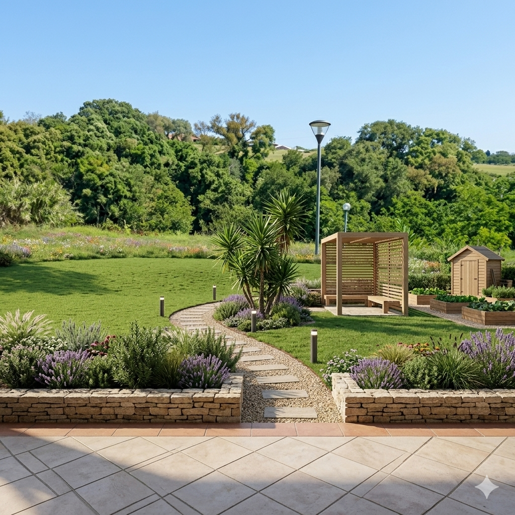 Giardino in un contesto naturistico