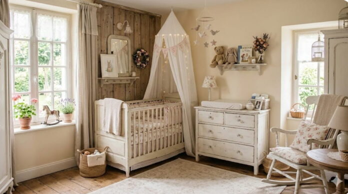 Cameretta Shabby chic per un neonato in arrivo