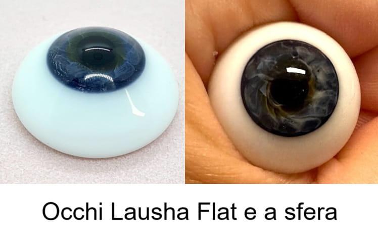 Occhi reborn in vetro flat e a sfera
