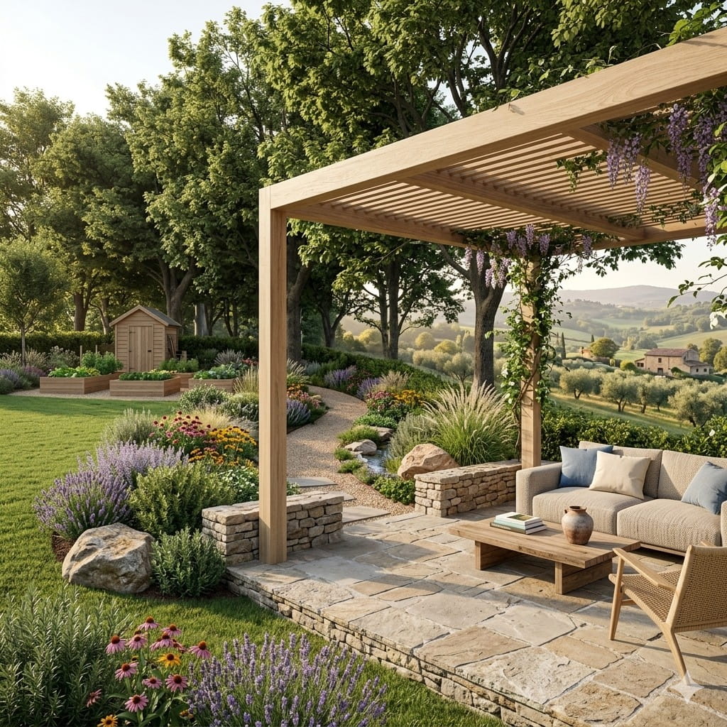 Progettazione giardino in una casa di campagna in un contesto paesaggistico di rilievo