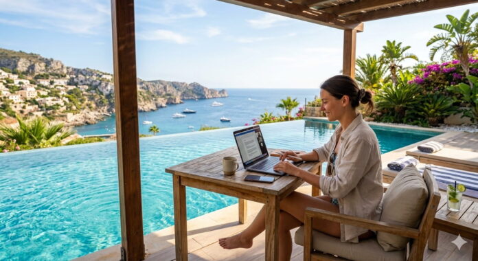 Workation: il lavoro a bordo piscina promette di essere tra i trend anche nell’estate 2026 workation il lavoro a bordo piscina