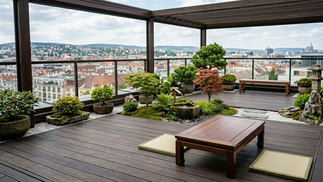 Il segreto del Giardino Zen in Terrazza: come trovare la calma in pochi metri quadri giardino zen in terrazza con tavolo e sedute